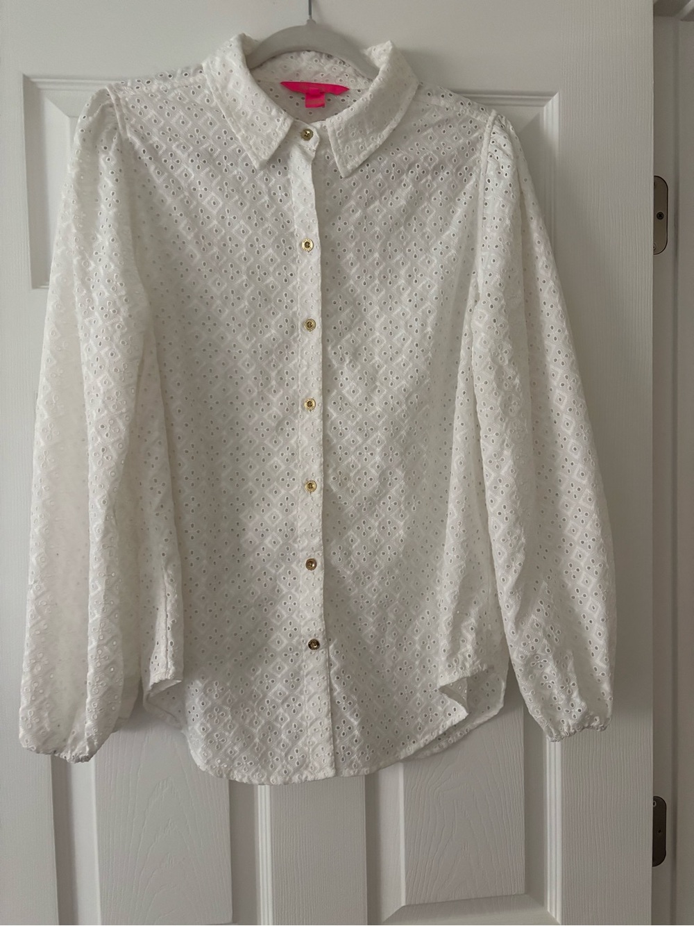 LIlly Pulitzer Sea Breeze Eyelet button down top - Picture 2 of 9
